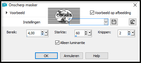 Aanpassen - Scherpte - Onscherp masker