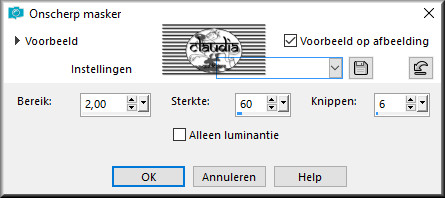 Aanpassen - Scherpte - Onscherp masker