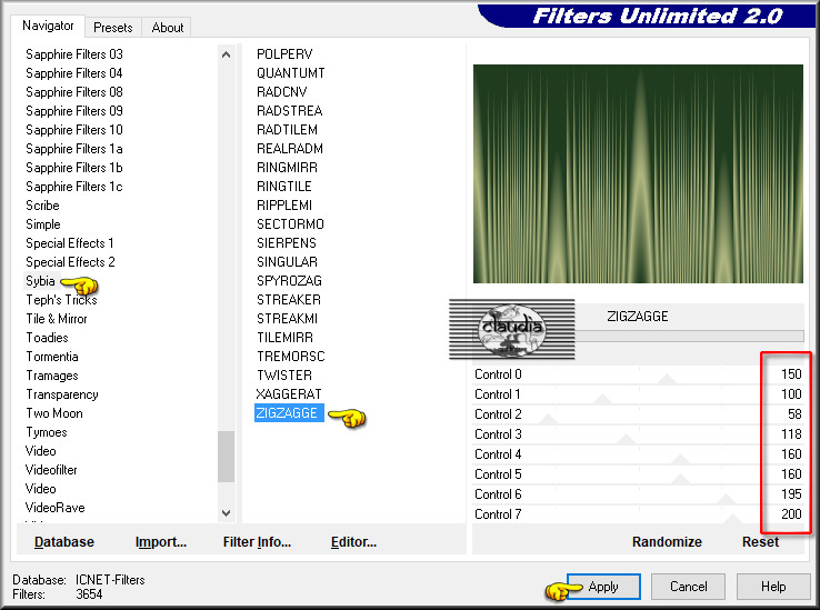 Effecten - Insteekfilters - <I.C.NET Software> - Filters Unlimited 2.0 - Sybia - ZIGZAGGE