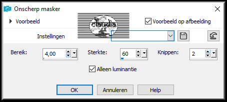 Aanpassen - Scherpte - Onscherp masker