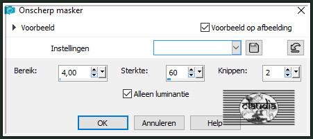 Aanpassen - Scherpte - Onscherp masker