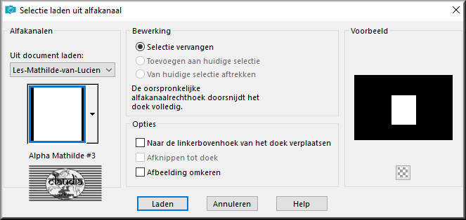 Selecties - Selectie laden/opslaan - Selectie laden uit alfakanaal : Alpha_Mathilde #3