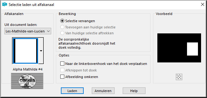 Selecties - Selectie laden/opslaan - Selectie laden uit alfakanaal : Alpha_Mathilde #4