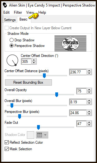 Effecten - Insteekfilters - Alien Skin Eye candy 5 : Impact - Perspective Shadow