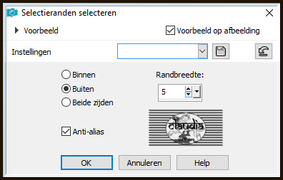 Selecties - Wijzigen - Selectieranden selecteren