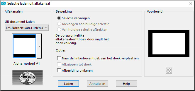 Selecties - Selectie laden/opslaan - Selectie laden uit alfakanaal : Alpha_nobert #1