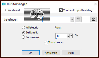 Aanpassen - Ruis toevoegen/verwijderen - Ruis toevoegen : (= Grofkorreligheid)