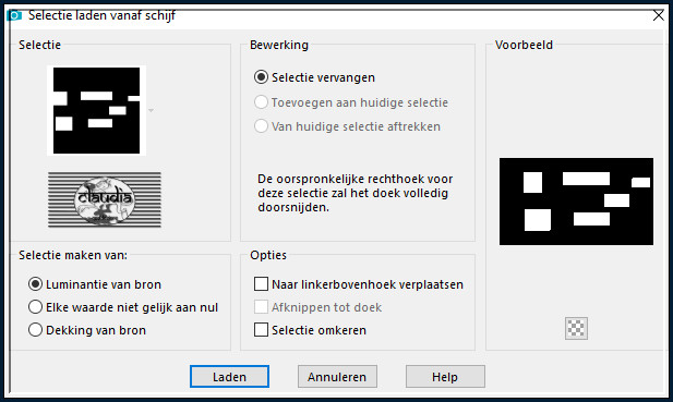 Selecties - Selectie laden/opslaan - Selectie laden vanaf schijf : Sel-Dakara-16