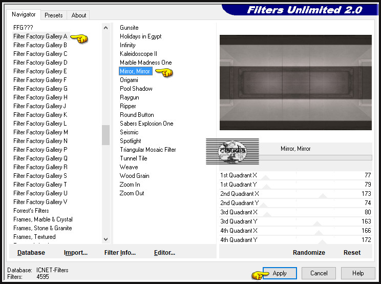 Effecten - Insteekfilters - <I.C.NET Software> - Filters Unlimited 2.0 - Filter Factory Gallery A - Mirror, Mirror