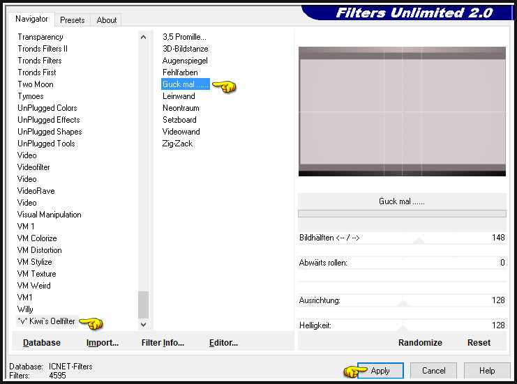 Effecten - Insteekfilters - <I.C.NET Software> - Filters Unlimited 2.0 - °v° Kiwi's Oelfilter - Guck Mal