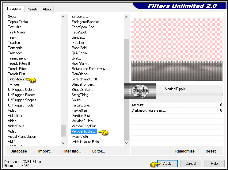 Effecten - Insteekfilters - <I.C.NET Software> - Filters Unlimited 2.0 - Two Moon - VerticalRipplie