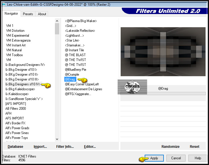 Effecten - Insteekfilters - <I.C.NET Software> - Filters Unlimited 2.0 - &<BKg Designers sf10 IV> - @Drag
