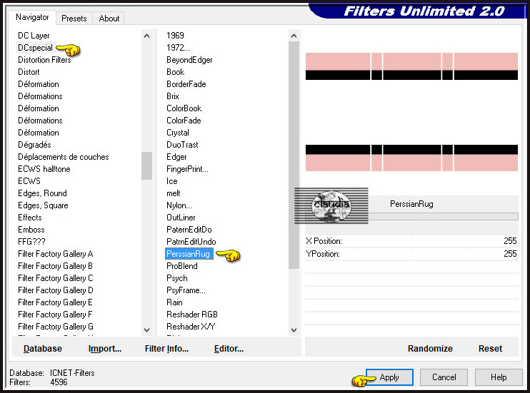 Effecten - Insteekfilters - <I.C.NET Software> - Filters Unlimited 2.0 - DCspecial - PerssianRug