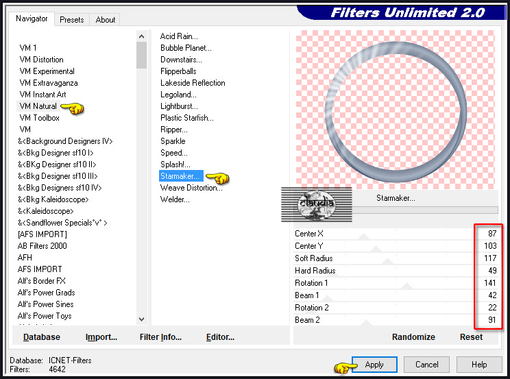 Effecten - Insteekfilters - <I.C.NET Software> - Filters Unlimited 2.0 - VM Natural - Starmaker... :
