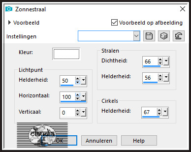 Effecten - Belichtingseffecten - Zonnestraal