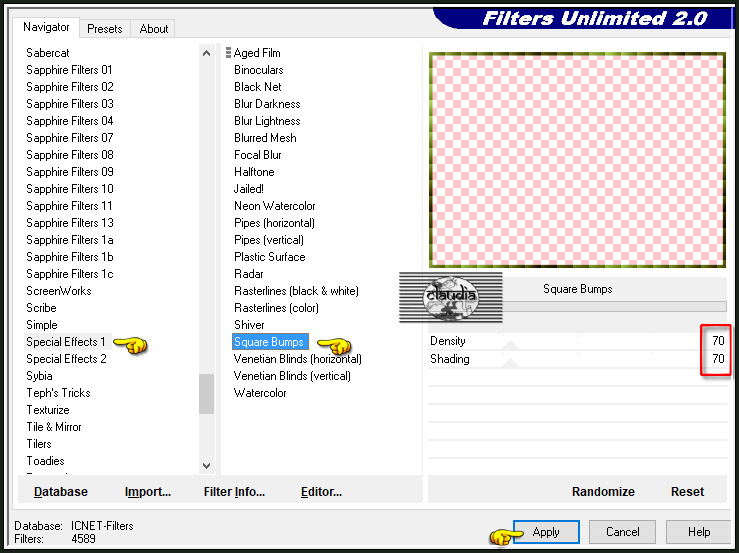 Effecten - Insteekfilters - <I.C.NET Software> - Filters Unlimited 2.0 - Special Effects 1 - Square Bumps