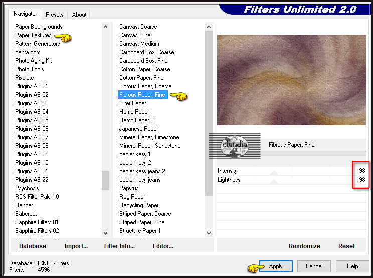 Effecten - Insteekfilters - <I.C.NET Software> - Filters Unlimited 2.0 - Paper Textures - Fibrous Paper. Fine