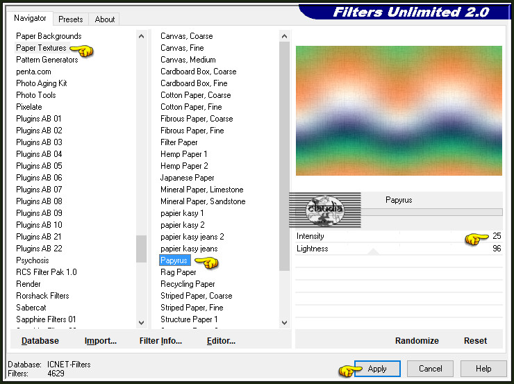 Effecten - Insteekfilters - <I.C.NET Software> - Filters Unlimited 2.0 - Paper Textures - Papyrus :