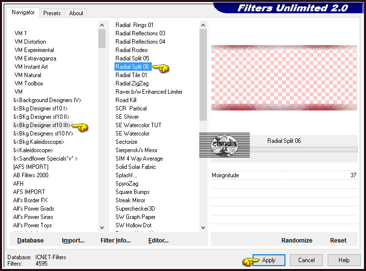 Effecten - Insteekfilters - <I.C.NET Software> - Filters Unlimited 2.0 - &<Bkg Designer sf10 III> - Radial Split 06