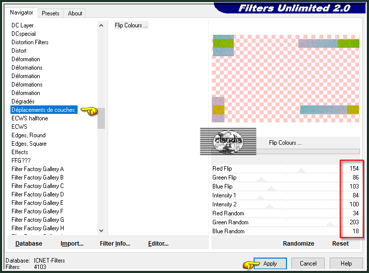 Effecten - Insteekfilters - <I.C.NET Software> - Filters Unlimited 2.0 - Déplacements de couches - Flip Colours