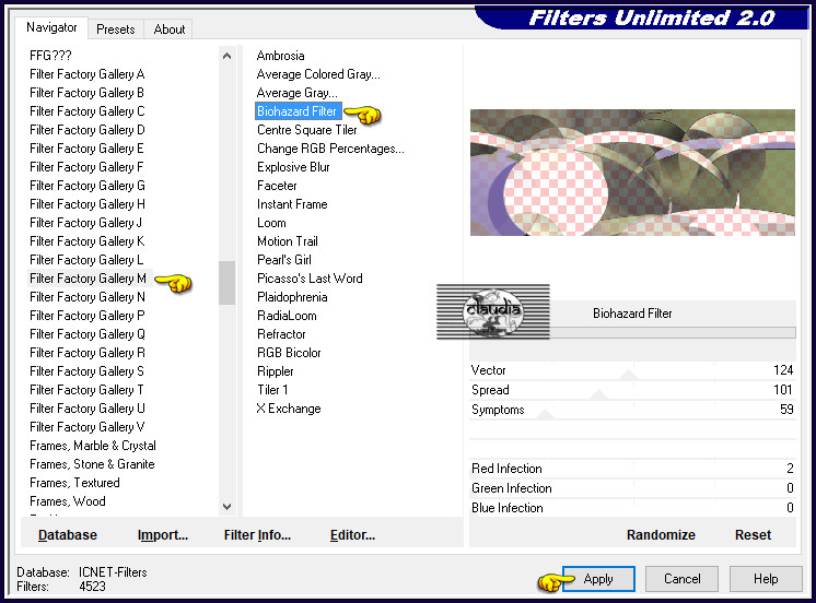 Effecten - Insteekfilters - <I.C.NET Software> - Filters Unlimited 2.0 - Filter Factory Gallery M - Biohazard Filter