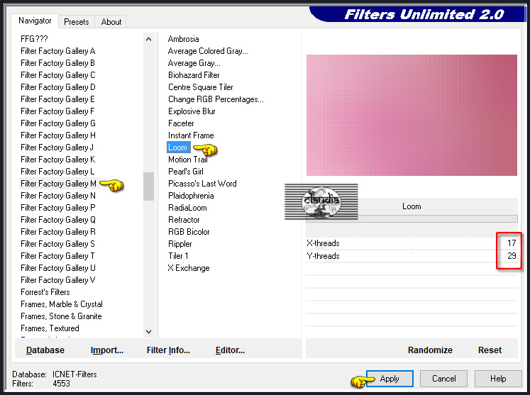 Effecten - Insteekfilters - <I.C.NET Software> - Filters Unlimited 2.0 - Filter Factory Gallery M - Loom