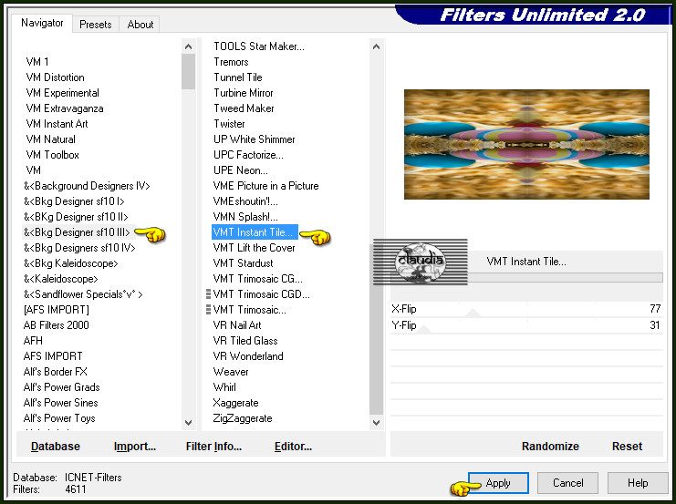 Effecten - Insteekfilters - <I.C.NET Software> - Filters Unlimited 2.0 - &<Bkg Designer sf10 III> - VMT Instant Tile... :