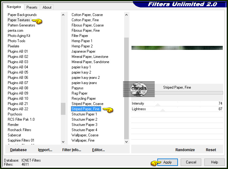 Effecten - Insteekfilters - <I.C.NET Software> - Filters Unlimited 2.0 - Paper Textures - Striped Paper, Fine :