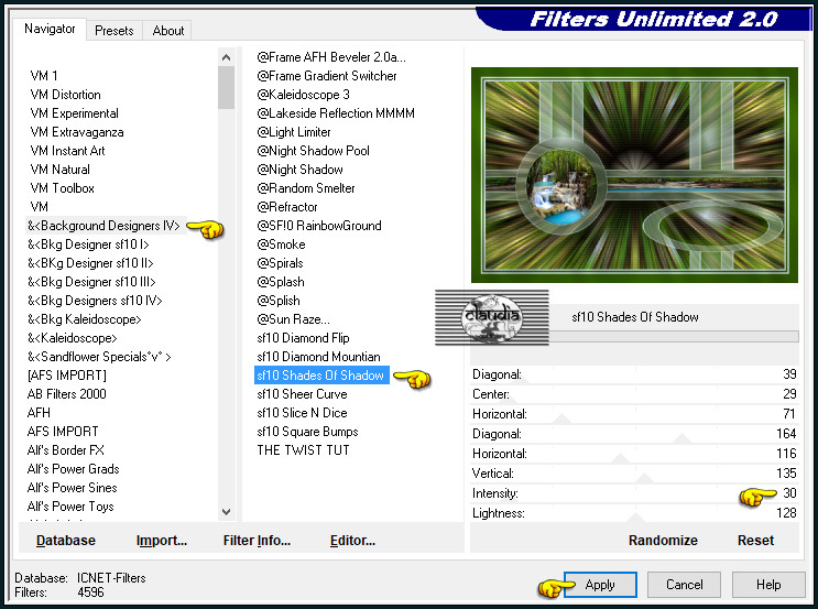 Effecten - Insteekfilters - <I.C.NET Software> - Filters Unlimited 2.0 - &<Background Designers IV> - sf10 Shades Of Shadow
