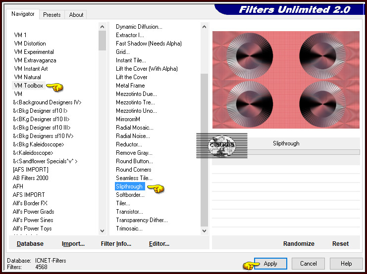 Effecten - Insteekfilters - <I.C.NET Software> - Filters Unlimited 2.0 - VM Toolbox - Slipthrough