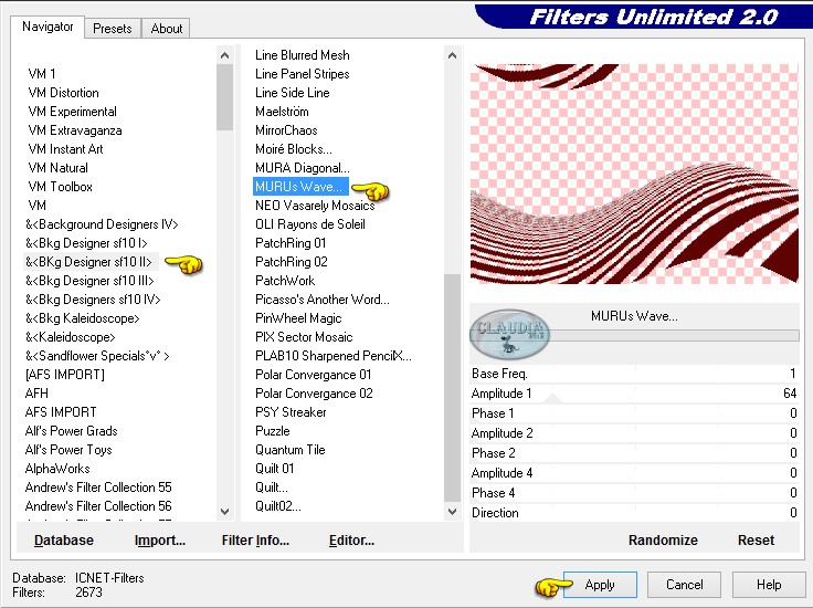 Effecten - Insteekfilters - <I.C.NET Software> - Filters Unlimited 2.0 - &<BKg Designer sf10 II> - MURUs Wave