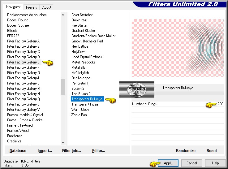 Effecten - Insteekfilters - <I.C.NET Software> - Filters Unlimited 2.0 - Filter Factory Gallery E - Transparent Bullseye