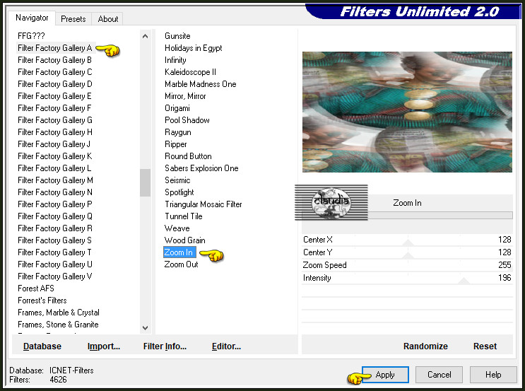 Effecten - Insteekfilters - <I.C.NET Software> - Filters Unlimited 2.0 - Filter Factory Gallery A - Zoom In :