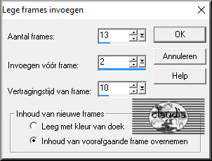 Animatie - Frames invoegen - Lege frames