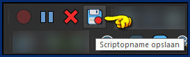 Klik nu op het diskette-icoontje in de Script werkbalk