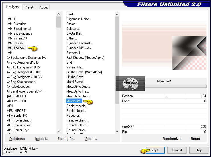 Effecten - Insteekfilters - <I.C.NET Software> - Filters Unlimited 2.0 - VM Toolbox - MirrororriM :