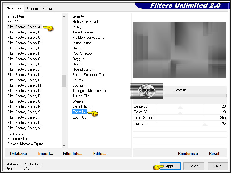 Effecten - Insteekfilters - <I.C.NET Software> - Filters Unlimited 2.0 - Filter Factory Gallery A - Zoom In :