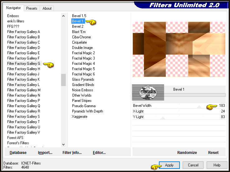Effecten - Insteekfilters - <I.C.NET Software> - Filters Unlimited 2.0 - Filter Factory Gallery G - Bevel 1 :
