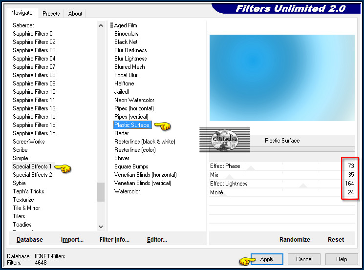 Effecten - Insteekfilters - <I.C.NET Software> - Filters Unlimited 2.0 - Special Effects 1 - Plastic Surface :