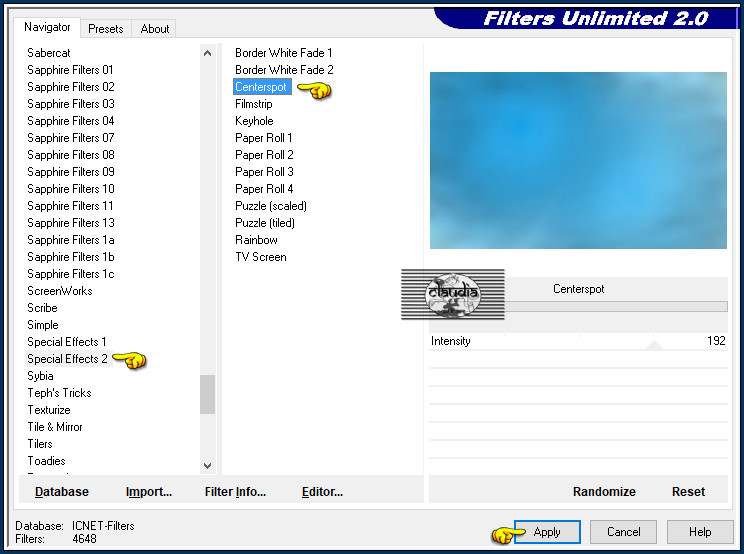 Effecten - Insteekfilters - <I.C.NET Software> - Filters Unlimited 2.0 - Special Effects 2 - Centerspot :