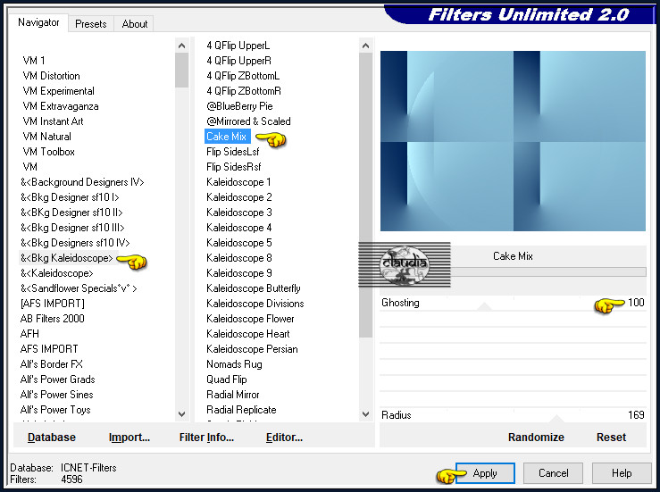 Effecten - Insteekfilters - <I.C.NET Software> - Filters Unlimited 2.0 - &<BKg Kaleidoscope> - Cake Mix