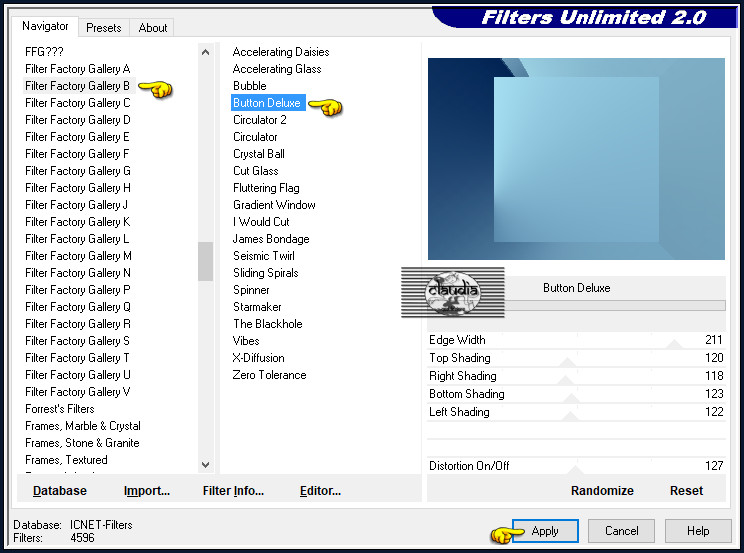 Effecten - Insteekfilters - <I.C.NET Software> - Filters Unlimited 2.0 - Filter Factory Gallery B - Button Deluxe
