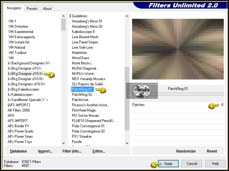 Effecten - Insteekfilters - <I.C.NET Software> - Filters Unlimited 2.0 - &<BKg Designer sf10 II> - PatchRing 01