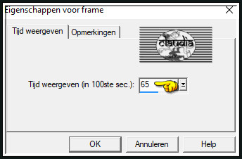 Animatie - Eigenschappen voor frame