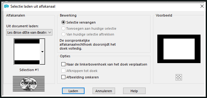 Selecties - Selectie laden/opslaan - Selectie laden uit alfakanaal : Sélection #1