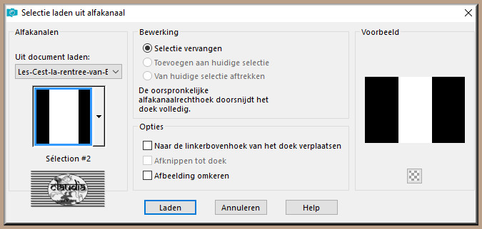 Selecties - Selectie laden/opslaan - Selectie laden uit alfakanaal : Sélection #2