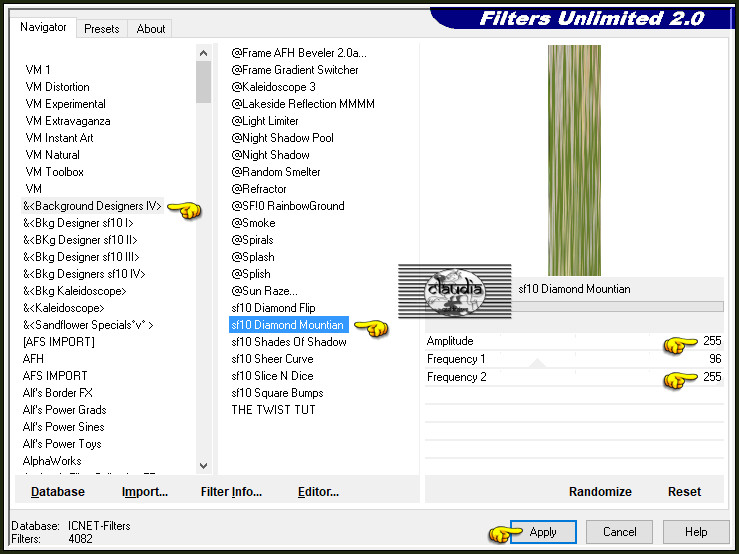 Effecten - Insteekfilters - <I.C.NET Software> - Filters Unlimited 2.0 - &<Background Designers IV> - sf10 Diamond Mountain