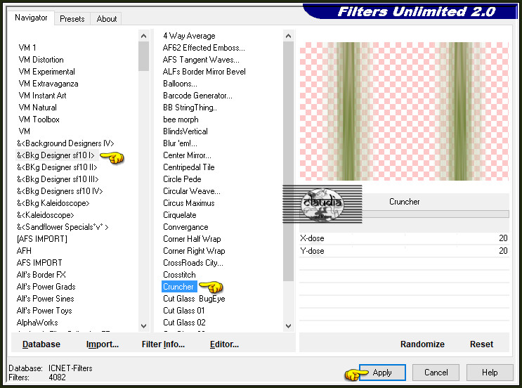 Effecten - Insteekfilters - <I.C.NET Software> - Filters Unlimited 2.0 - &<Bkg Designer sf10 I> - Cruncher