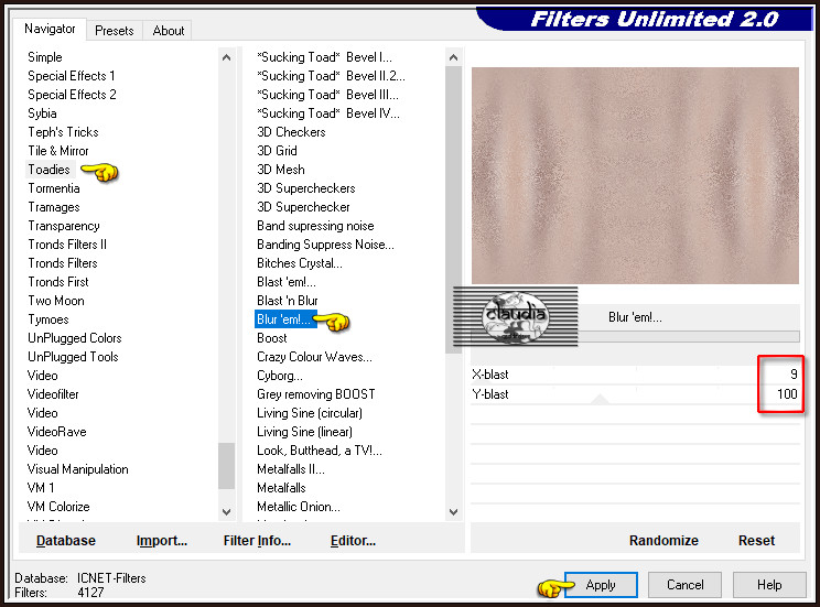 Effecten - Insteekfilters - <I.C.NET Software> - Filters Unlimited 2.0 - Toadies - Blast 'em!