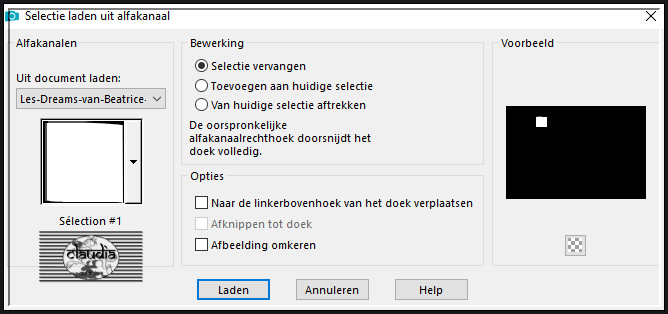 Selecties - Selectie laden/opslaan - Selectie laden uit alfkanaal : Sélection #1